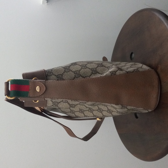 Authentic Vintage Gucci GG Monogram Supreme Sherry Web Ophidia Drawstring Bucket - Picture 6 of 11